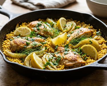 Spanischer Hähnchen-Fenchel-Reistopf | Arroz con Pollo e Hinojo