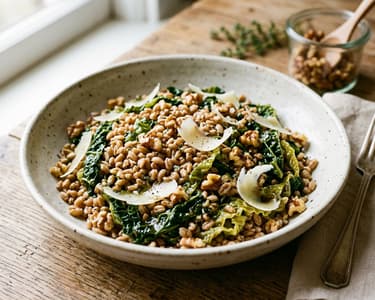 Toskanischer Farro-Salat mit geschmortem Wirsing & Pecorino | Herbstgenuss