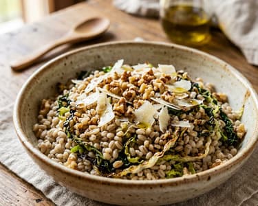 Italienischer Gerstensalat mit geschmortem Wirsing & Walnüssen | Insalata d'Orzo perlato