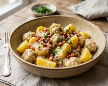 Saarländische Verheiratete | Kartoffeln & Mehlkneppchen mit Speck