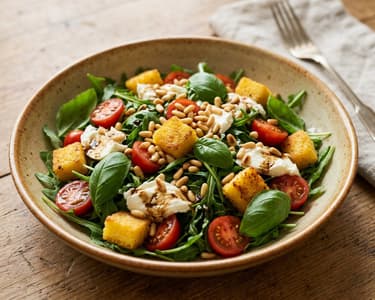 Italienischer Polenta-Salat mit Rucola & Mozzarella