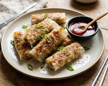 Koreanische Rice Paper Dumplings | Knusprig mit Hähnchen