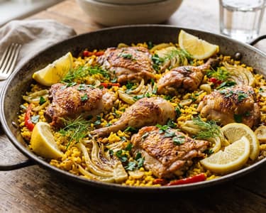 Spanish Chicken and Fennel Rice Pot | Arroz con Pollo e Hinojo