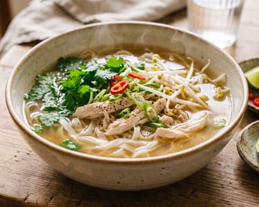 Traditionelle vietnamesische Pho Ga | Wärmende Hühnernudelsuppe