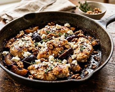 Griechische Hähnchen-Pflaumen-Pfanne | In 20 Minuten