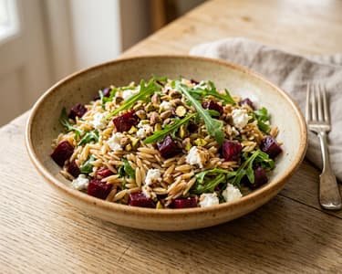 Italienischer Orzo-Salat mit Roter Bete & Ziegenkäse