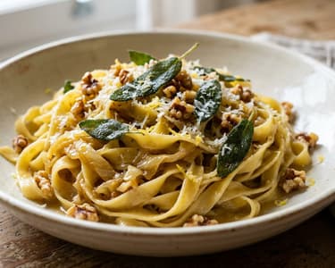 Tagliatelle mit geschmortem Weißkohl & Salbeibutter | Feine Herbst-Pasta