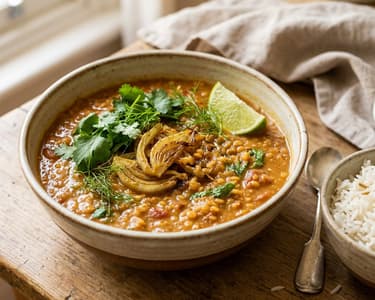 Indisches Fenchel-Linsen-Dal | Cremig & aromatisch