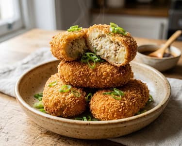 Japanische Tori Korokke | Knusprige Hähnchen-Kroketten