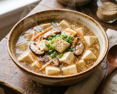 Ankake Tofu | Japanische samtige Seidentofu-Suppe