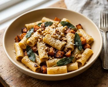 Rigatoni with Pan-Fried Sweet Potato & Sage | In 25 Minutes
