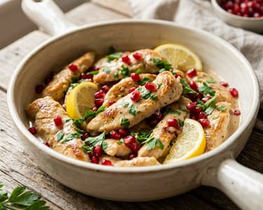 Griechische Putenstreifen mit Tahini-Zitronen-Sauce | In 20 Minuten