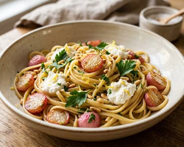 Linguine with Sautéed Radishes, Lemon & Ricotta | In 20 Minutes