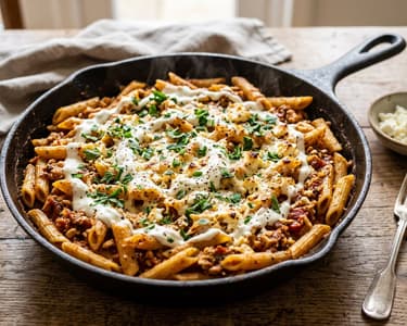 Griechische Hähnchen-Pastitsio-Pfanne | In 25 Minuten