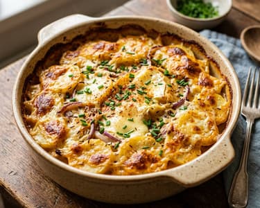 Bavarian Potato and Obatzda Casserole | Hearty Beer Garden Oven Delight