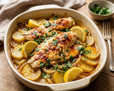 Platija al Horno | Spanish Baked Plaice on Potatoes