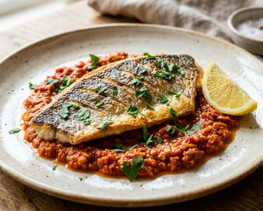 Dorada a la Plancha con Salsa Romesco | Pan-seared sea bream with fine Romesco sauce