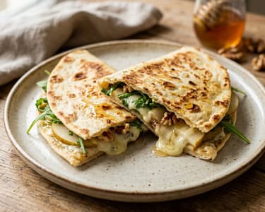 Piadina with Gorgonzola and Pear | Crispy & Creamy