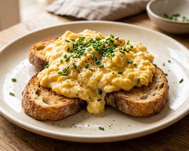 Creamy Quark Scrambled Eggs with Chives