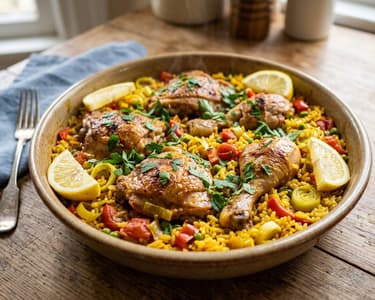 Spanish Chicken and Leek Rice Pot | Arroz con Pollo y Puerro