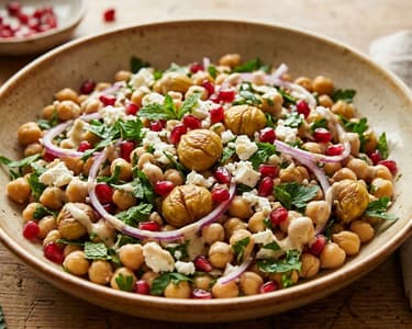 Turkish Chickpea Salad with Chestnuts | Kestaneli Nohut Salatası
