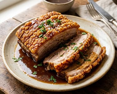 Bavarian Pork Belly (Wammerl) | Crispy Crackling & Rich Beer Sauce