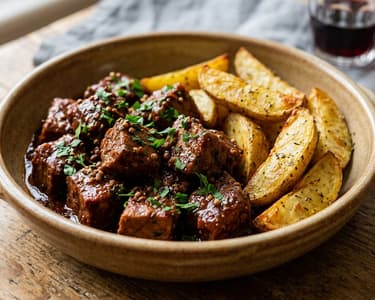 Greek Afelia | Tenderly Braised in Red Wine & Coriander