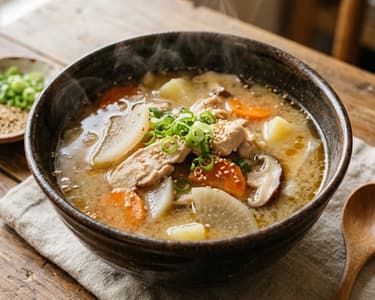 Japanese Torijiru | Warming Chicken Miso Soup with Root Vegetables