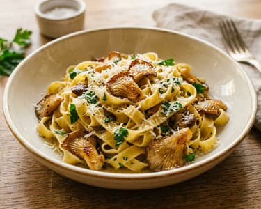 Tagliatelle mit Austernpilzen | Feines Herbst-Aroma in 20 Minuten