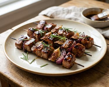 Grilled Pork Tenderloin Skewers with Figs & BBQ Glaze