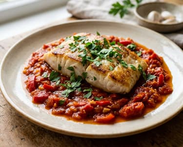 Heilbutt al Ajoarriero | Zarter Fisch in Paprikasauce