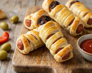 Halloween Mumien-Würste im Blätterteig