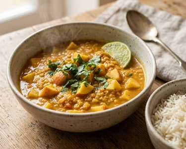 Indisches Apfel-Linsen-Curry | Cremig & herbstlich