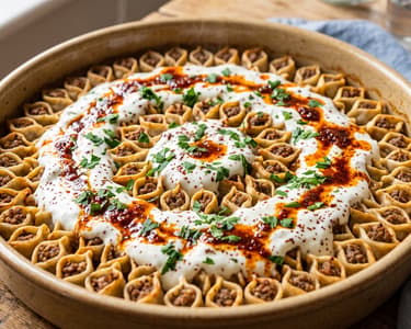 Tepsi Mantısı | Türkische Knusper-Manti vom Blech