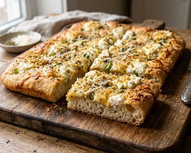 Sfincione Bagherese | Sicilian White Cheese Flatbread