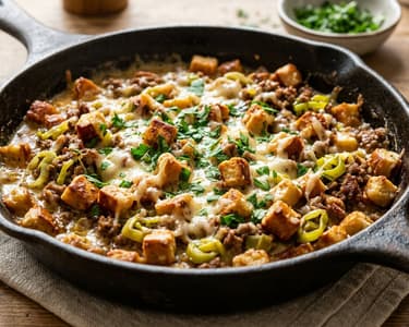 Bavarian Pretzel & Minced Meat Skillet | Hearty in 20 Minutes