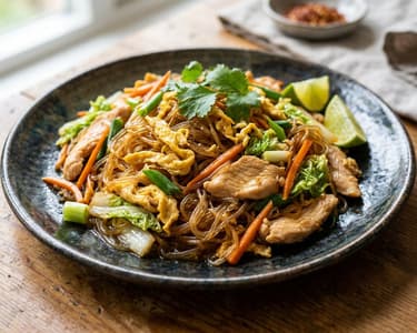 Pad Woon Sen mit Hähnchen | Thai-Wok-Glasnudeln