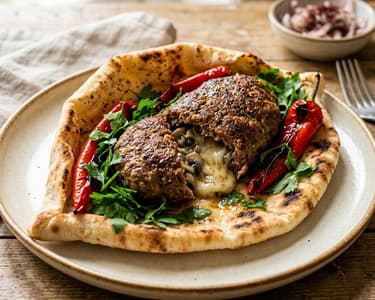 Mengen Köfte | Saftige türkische Pilz-Käse-Köfte im Fladenbrot
