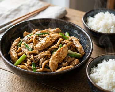 Wok-Hähnchen mit Austernpilzen | In 15 Minuten