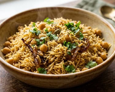 Indian Chana Pulao | Spiced Chickpea Rice Pot