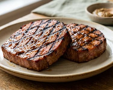 Gegrillte BBQ-Leberkäse-Steaks | Rauchig & kross