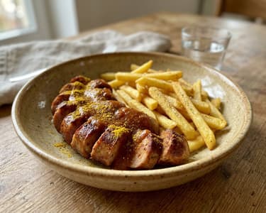 Berliner Currywurst | Mit pikanter Currysauce & Pommes