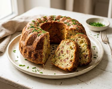 Herzhafter Kartoffel-Gugelhupf mit Bergkäse und Speck