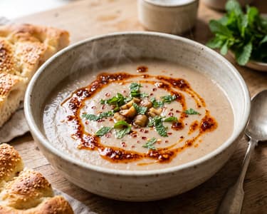 Kestane Çorbası | Turkish Chestnut Soup with Mint-Chili Butter