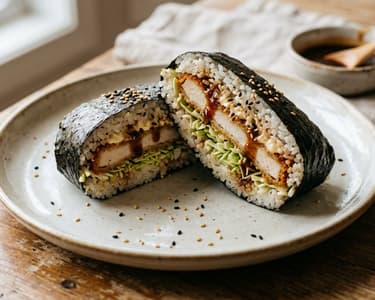 Japanisches Tori Katsu Onigirazu | Knuspriges Reis-Sandwich