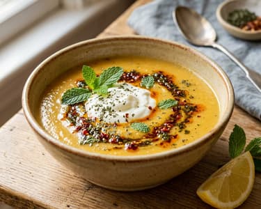 Türkische Steckrübensuppe | Şalgam Çorbası mit Minz-Chili-Butter