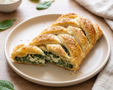 Spinach and Puff Pastry Braid