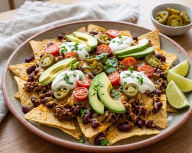 Überbackene Nachos mit Rinderhackfleisch