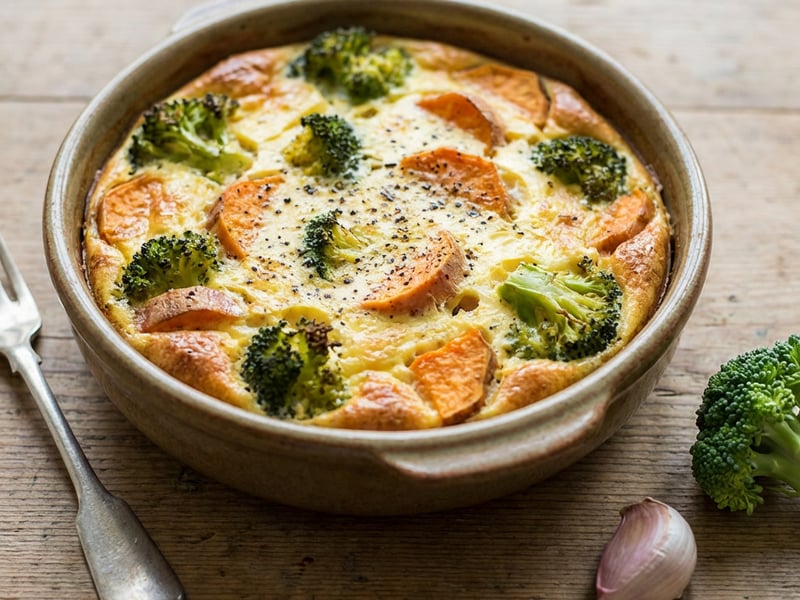 Baked Broccoli with Sweet Potatoes