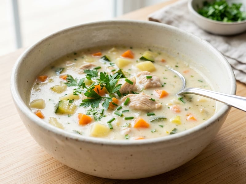 Creamy Chicken Soup with Vegetables